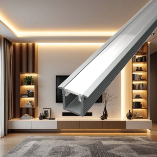 2 méteres SLIM (vékony) beépíthető alumínium LED profil bútorokba és gipszkartonba süllyesztéshez