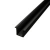 2 méteres SLIM (vékony) beépíthető fekete alumínium LED profil fekete burával, bútorokba és gipszkartonba süllyesztéshez opál burával