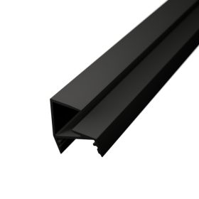 Fekete színű GLASS SHELF LED profil 8mm-es üvegpolcra szerelve