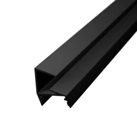 Fekete színű GLASS SHELF LED profil 8mm-es üvegpolcra szerelve