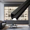 Fekete színű GLASS SHELF LED profil 8mm-es üvegpolcra szerelve