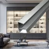 GLASS SHELF alumínium LED profil 8mm-es üvegpolcra húzva, ezüst színben
