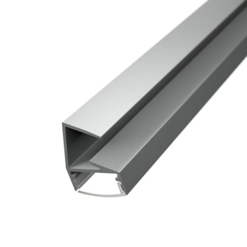 GLASS SHELF alumínium LED profil 8mm-es üvegpolcra húzva, ezüst színben