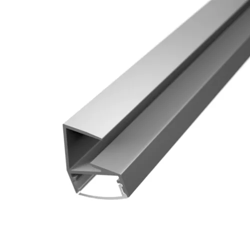 GLASS SHELF alumínium LED profil 8mm-es üvegpolcra húzva, ezüst színben