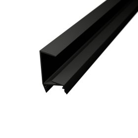 Fekete színű WOODEN SHELF LED profil 18mm-es sötét bútorlap élére szerelve