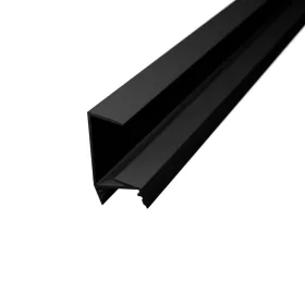 Fekete színű WOODEN SHELF LED profil 18mm-es sötét bútorlap élére szerelve