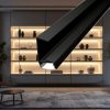 Fekete színű WOODEN SHELF LED profil 18mm-es sötét bútorlap élére szerelve