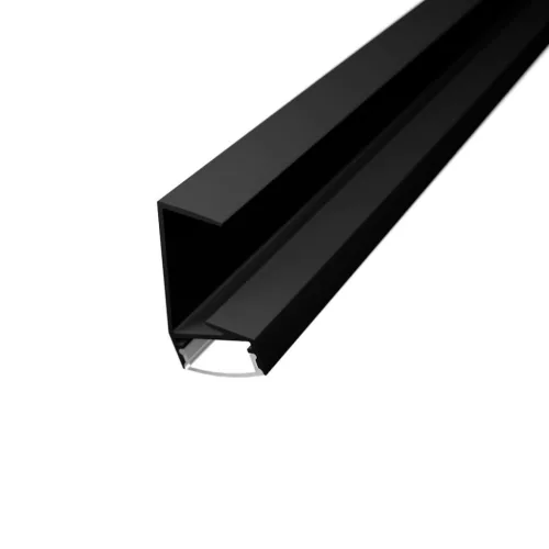 Fekete színű WOODEN SHELF LED profil 18mm-es sötét bútorlap élére szerelve