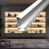 Fehér színű WOODEN SHELF LED profil 18mm-es fehér bútorlap élére szerelve