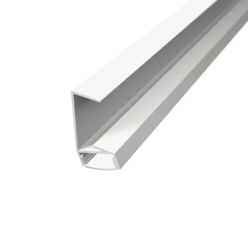 Fehér színű WOODEN SHELF LED profil 18mm-es fehér bútorlap élére szerelve