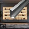 WOODEN SHELF alumínium LED profil 18mm-es fa polc élére szerelve, ezüst színben