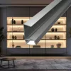 WOODEN SHELF alumínium LED profil 18mm-es fa polc élére szerelve, ezüst színben