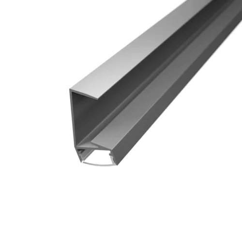 WOODEN SHELF alumínium LED profil 18mm-es fa polc élére szerelve, ezüst színben