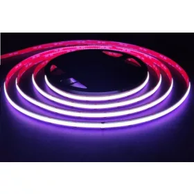24V-os RGB színváltós COB LED szalag folyamatos, pöttymentes fénnyel és 768 leddel méterenként