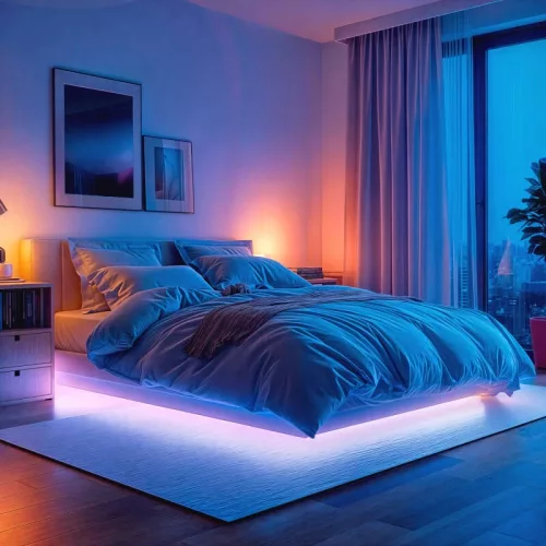 24V-os RGB színváltós COB LED szalag folyamatos, pöttymentes fénnyel és 768 leddel méterenként