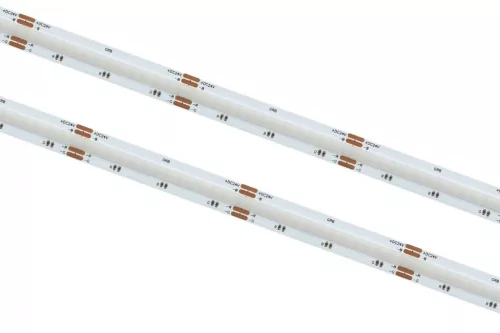 24V-os RGB színváltós COB LED szalag folyamatos, pöttymentes fénnyel és 768 leddel méterenként