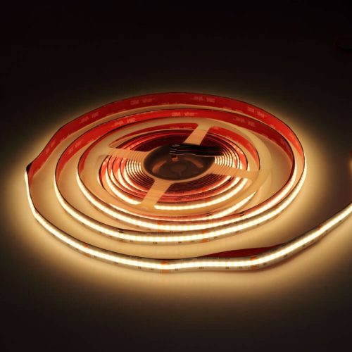 Prémium élethű CRI 90+ RGBW COB LED szalag extrém sűrűséggel (896 chip/m) és nagy teljesítménnyel (16W/m)