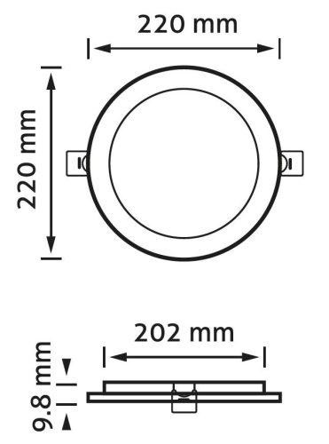 Kerek, 18W-os, alumínium LED beépíthető mennyezeti lámpa CCT kapcsolóval és IP44 védettséggel, modern konyhába