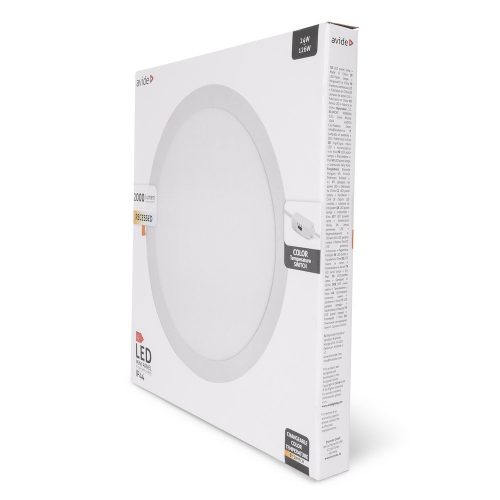 Kerek, 24W-os, alumínium LED beépíthető mennyezeti lámpa CCT kapcsolóval és IP44 védettséggel, modern konyhába