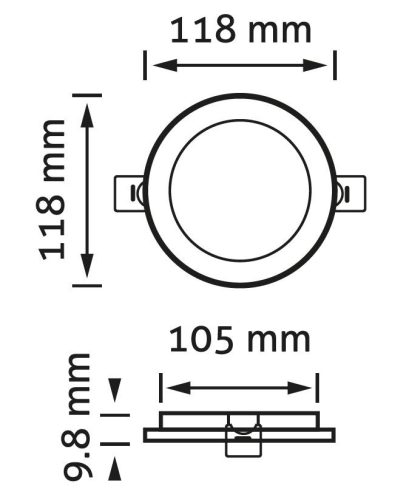 Kerek, 6W-os, alumínium LED beépíthető mennyezeti lámpa CCT kapcsolóval és IP44 védettséggel, modern konyhába