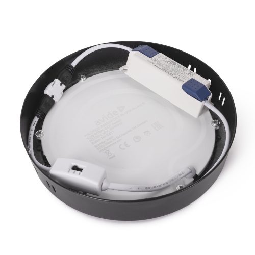 Avide LED Mennyezeti Lámpa 12W, CCT Kapcsolóval, Alumínium, IP44, Fekete