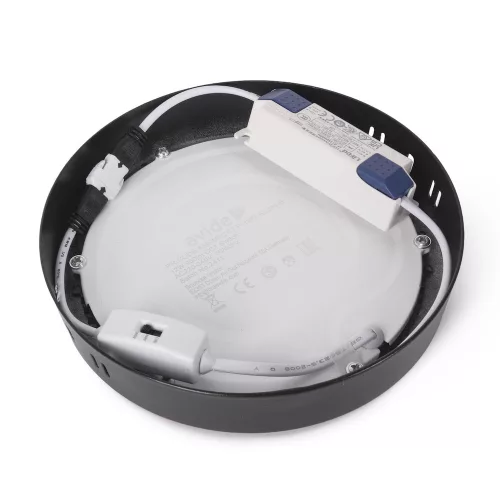 Avide LED Mennyezeti Lámpa 12W, CCT Kapcsolóval, Alumínium, IP44, Fekete