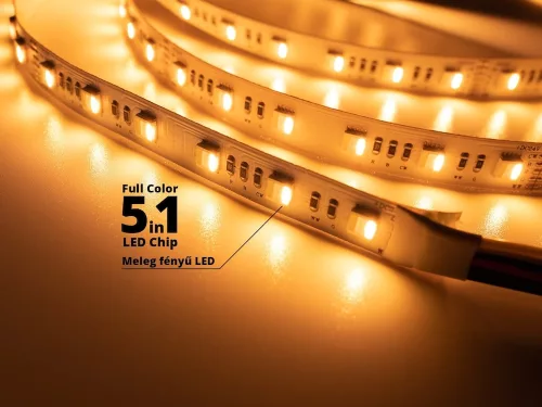 FullColor RGB CCT LED szalag beltéri 24W/m 60LED/m 24V