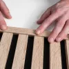 Záróelem fa hatású hangszigetelő filc lamella falburkolathoz (260cmx2cmx1,5 cm) - világos tölgy