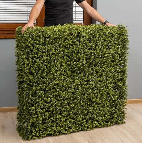 Természetes Hatású Térelválasztó Mű Sövényfal 1x1m - Buxus
