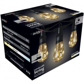   Sorolható kültéri fényfüzér 5m, 10db PAPAYA meleg fehér