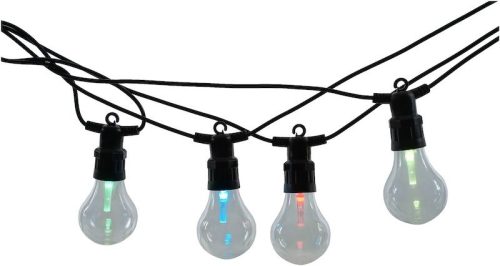 Kültéri RGB izzósor 5m, 10db fényforrás, PAPAYA, távirányítóval