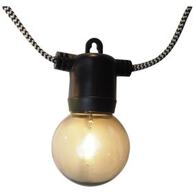   Sorolható kültéri fényfüzér 5m, 10db meleg fehér dekor vezetékkel