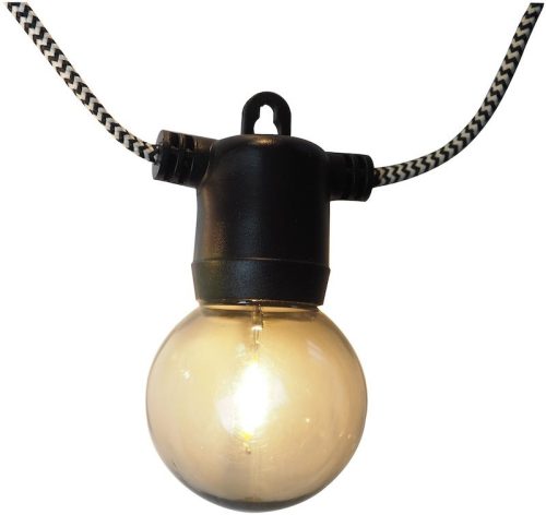 Sorolható kültéri fényfüzér 5m, 10db meleg fehér dekor vezetékkel