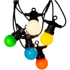 Kültéri színes fényfüzér 5m, 10db fényforrás