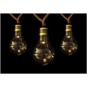 Napelemes fényfüzér 5m, 10db meleg fehér MicroLED