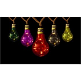 Napelemes izzósor 5m, 10db színes MicroLED