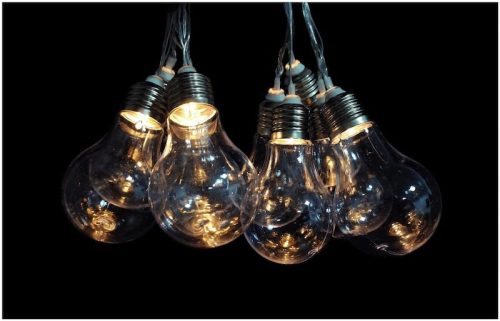 Napelemes fényfüzér 5m, 10db meleg fehér LED, áttetsző gömb