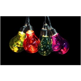 Napelemes izzósor 5m, 10db színes LED