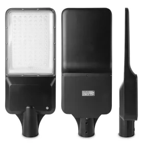 vide 50W-os LED szolár utcai lámpa 4000K semleges fehér fénnyel, beépített 30W-os napelem panellel, 30000mAh LiFePO4 akkumulátorral, IP65 védettséggel és távirányítóval