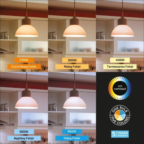 Braytron Premium E27 LED izzó 13.5W teljesítménnyel és 5 állítható színhőmérséklettel