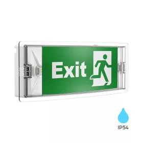 Braytron BRY-EXIT LED vészvilágító és kijáratjelző lámpa, IP54-es védettséggel és 2 óra üzemidővel.