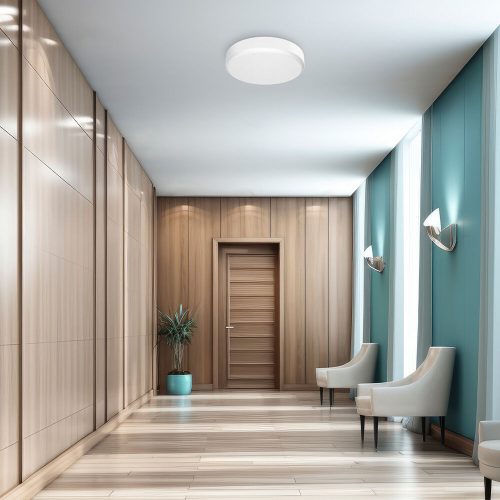 Braytron GRANDE 20W-os, fekete, IP54 vízálló, mozgásérzékelős LED plafonlámpa 5in1 funkcióval (CCT, teljesítményállítás, vészvilágítás).