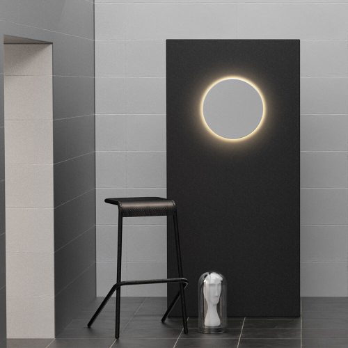 PALERMO modern, fehér, IP65 vízálló fali lámpa "halo" effektussal és CCT fehér fénnyel