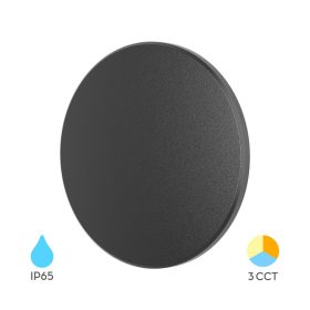 PALERMO modern, fekete, IP65 vízálló fali lámpa "halo" effektussal és CCT fehér fénnyel