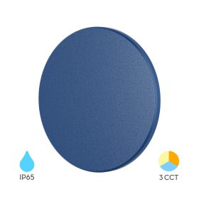 PALERMO modern, kék színű, IP65 vízálló fali lámpa "halo" effektussal és CCT fehér fénnyel