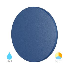 PALERMO modern, kék színű, IP65 vízálló fali lámpa "halo" effektussal és CCT fehér fénnyel 12W