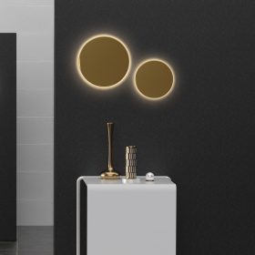 PALERMO modern, arany színű, IP65 vízálló fali lámpa "halo" effektussal és CCT fehér fénnyel 12W