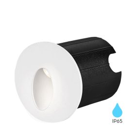 VECTOR modern, fehér, kerek, falon kívüli LED lépcsővilágító IP65 védelemmel