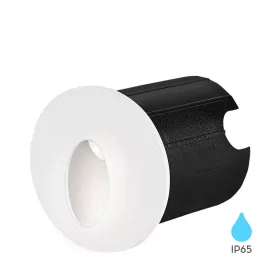 VECTOR modern, fehér, kerek, falon kívüli LED lépcsővilágító IP65 védelemmel