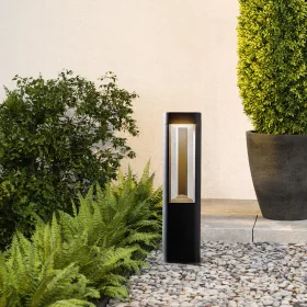 DALLAS modern, antracit színű, lefelé világító LED kerti oszlop, 50cm, meleg fehér fénnyel